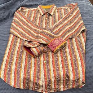 Multicolor Silk Striped Men's Limited Edition Shirt #799/1224